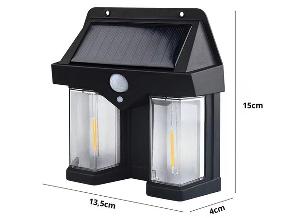 Lampa solarna z czujnikiem zmierzchu ruchu 3 tryby wodoodporna 1200lm