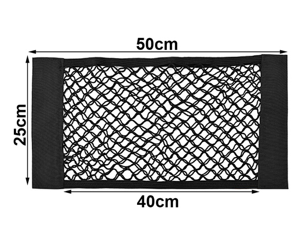 SIATKA DO BAGAZNIKA AUTA MOCNA NA RZEP DO SAMOCHODU MOCNA KIESZEŃ 50x25cm