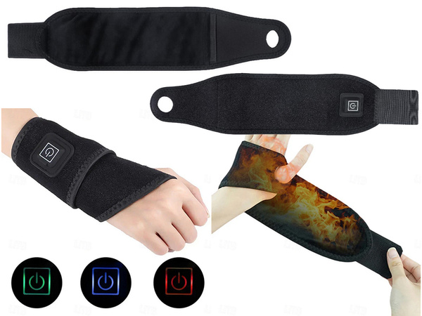 Opaska grzejąca na ból nadgarstka rozgrzewająca na usb orteza 3 poziomy