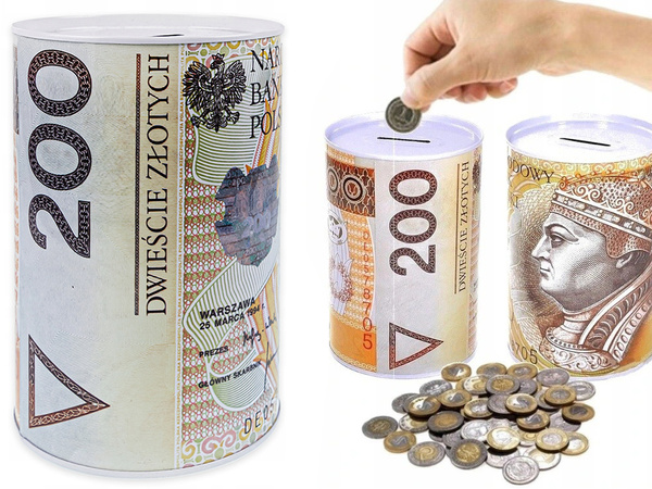 Skarbonka metalowa na pieniądze puszka xl duża