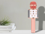 Mikrofon bezprzewodowy bluetooth głośnik karaoke okrągły z etui różne tryby