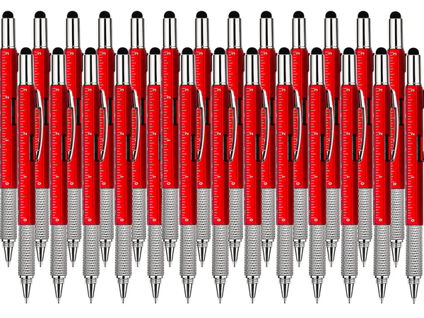 Długopis wielofunkcyjny śrubokręt multitool 6w1 miarka poziomica klips