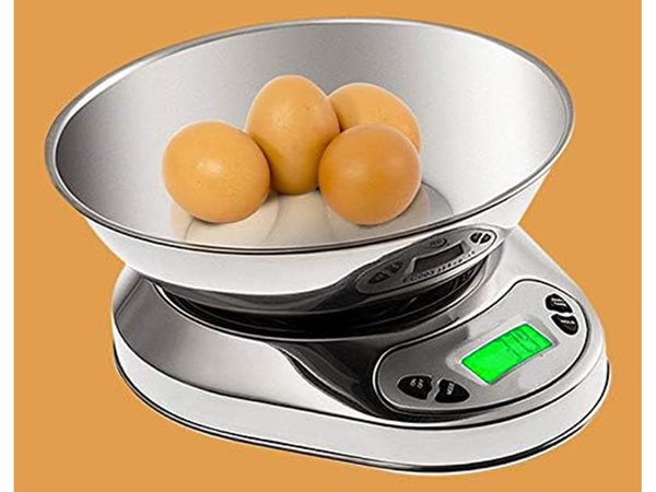 Elektroniczna waga kuchenna z misą 5kg/1g cyfrowa precyzyjna metalowa