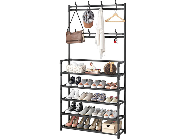 Wieszak stojący metalowy 5 poziomów na ubrania buty torebki loft garderoba