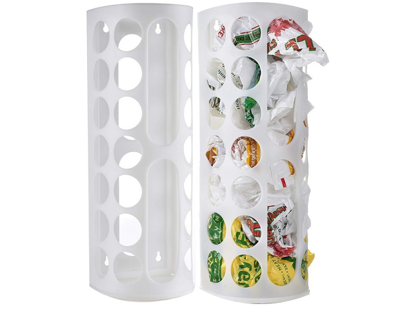 Pojemnik na torby plastikowe organizer uniwersalny biały na reklamówki
