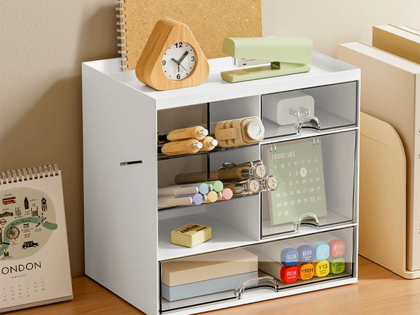 Szafka przybornik organizer na biurko półki na kosmetyki drobiazgi szuflady