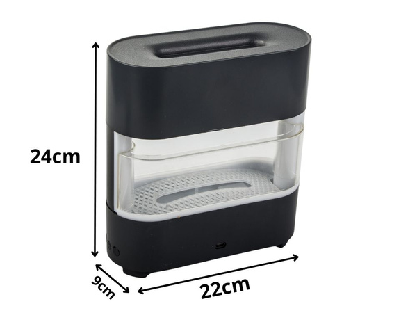 Nawilżacz powietrza kominek led z efektem płomieni aromaterapia usb pilot