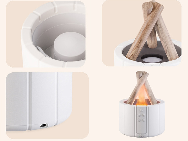 Nawilżacz powietrza usb dyfuzor z led rgb kominek mgiełka zapachowa ogień