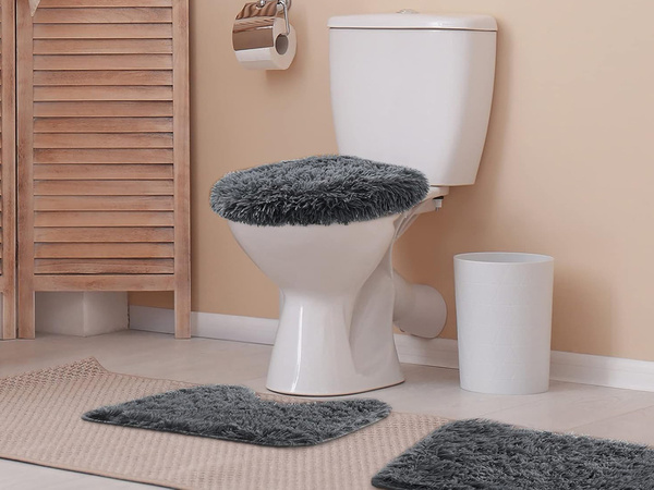 DYWANIKI ŁAZIENKOWE KOMPLET 3 CZĘŚCIOWY 3W1 ANTYPOŚLIZGOWY SZYBKOSCHNĄCY