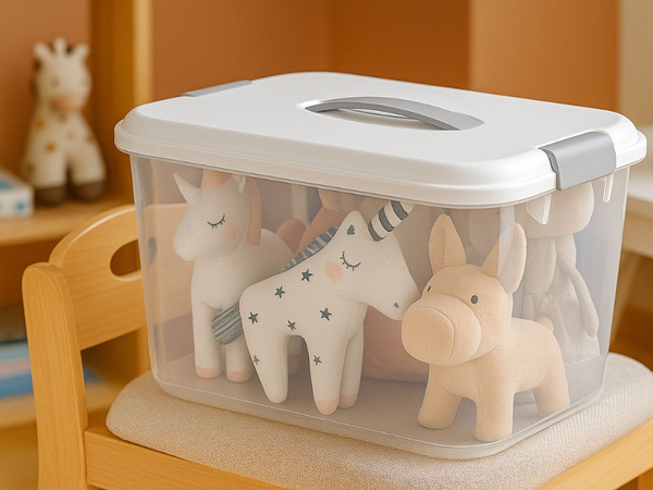 Pojemnik do przechowywania z pokrywą uchwyt zamknięcie duży pojemność 20l