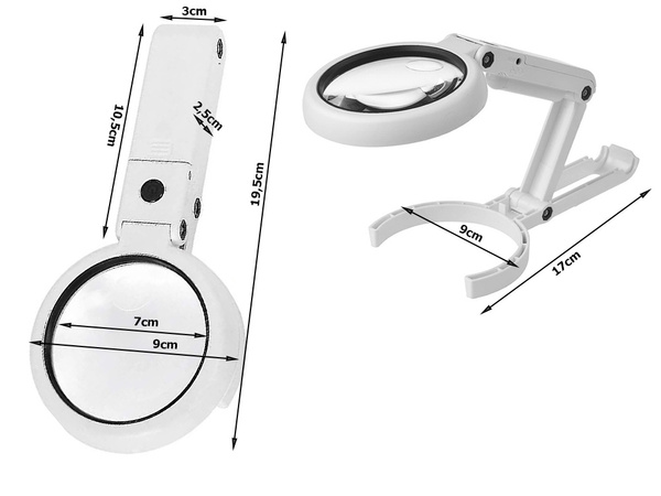 Lupa jubilerska biurkowa 5x 11x 8 led składana usb