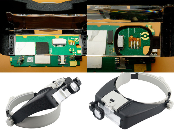Lupa na głowę 2 led okulary precyzyjne serwisowe zegarmistrzowskie 1.5x 17x