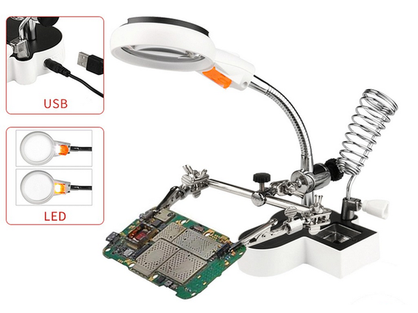 Trzecia ręka zestaw do lutowania uchwyt lupa led