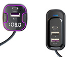Transmiter bluetooth samochodowy fm 3x usb typ c adapter ładowarka