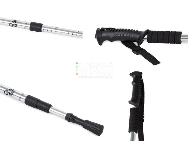 Teleskopowe Kijki Kije Nordic Walking Kolor Srebrny