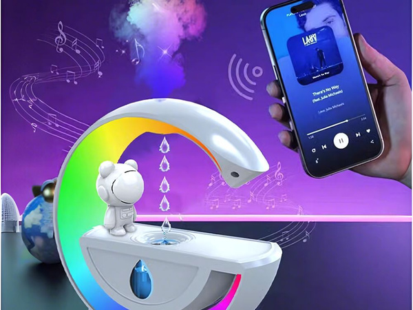 Nawilżacz powietrza z głośnikiem bluetooth led astronauta usb mgiełka rgb