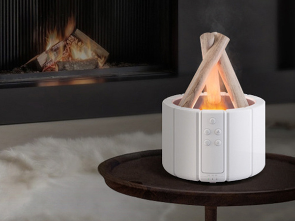 Nawilżacz powietrza usb dyfuzor z led rgb kominek mgiełka zapachowa ogień