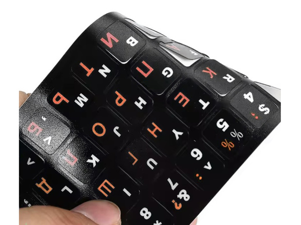 NAKLEJKI NAKŁADKI NALEPKI NA KLAWIATURĘ LAPTOPA PC QWERTY CYRLICA 11X13mm