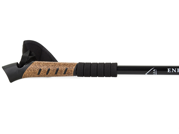 Kij Nordic Walking Z Korkową Rączką Kolor Czarny