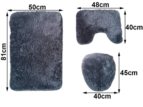 DYWANIKI ŁAZIENKOWE KOMPLET 3 CZĘŚCIOWY 3W1 ANTYPOŚLIZGOWY SZYBKOSCHNĄCY