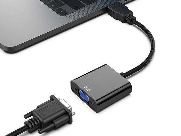 Konwerter adapter przejściówka z hdmi na do vga d-sub kabel czarny