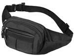 Nerka saszetka męska damska sportowa na pas 4 kieszenie czarna regulacja