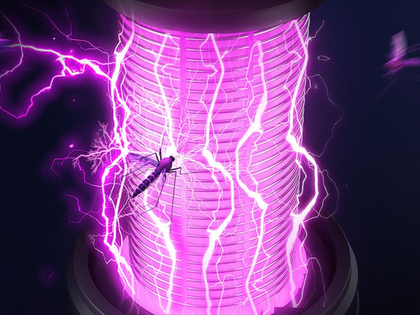 Lampa na komary owadobójcza uv led wisząca akumulatorowa 2 tryby z lampką