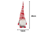 Skrzat krasnal świąteczny szary gnom z brodą pod choinkę 48cm miękki
