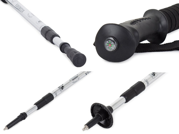 Teleskopowe Kijki Kije Nordic Walking Kolor Srebrny