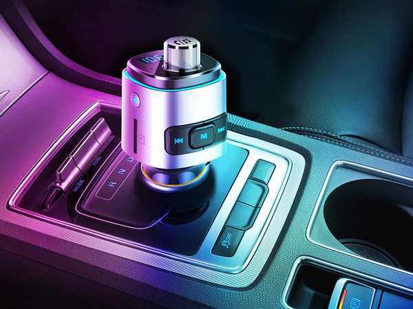 Transmiter bluetooth fm ładowarka samochodowa szybka 2x usb podświetlenie