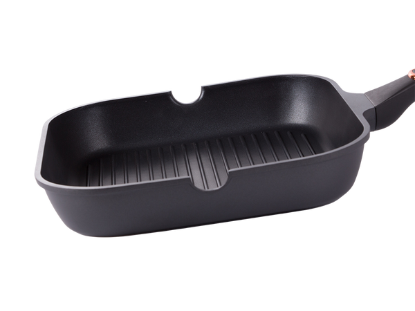 Patelnia grillowa do smażenia powłoka nieprzywierająca indukcja gaz 28cm