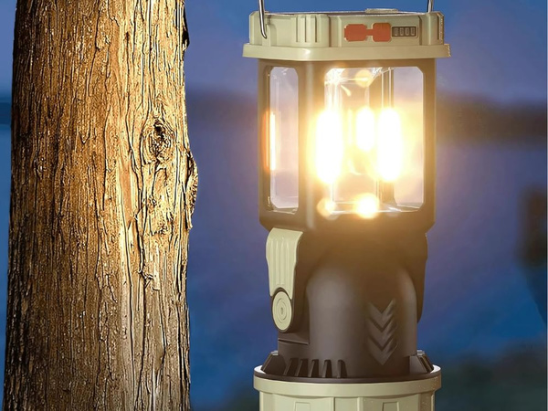 Lampa solarna kempingowa led z uchwytem do wieszania na biwak 5 trybów