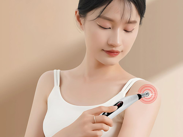 Długopis masażer do akupunktury elektrostymulator 5 końcówek lcd zestaw