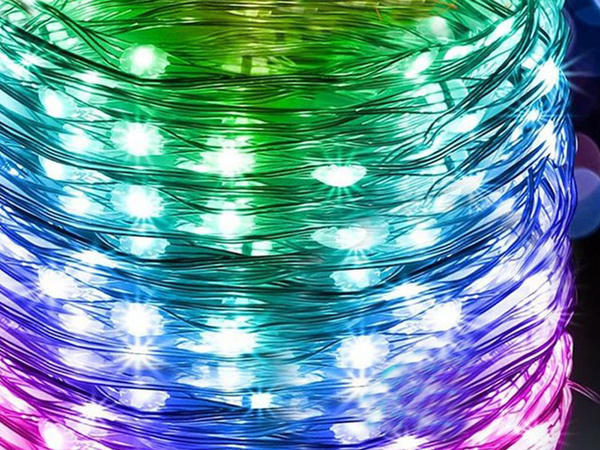 Lampki druciki 100 led na baterie 10m multikolor