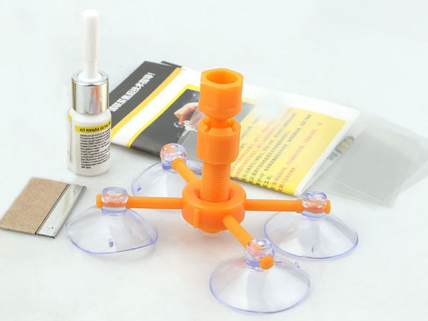 Zestaw naprawczy do naprawy szyby samochodowej odpryski pęknięcia klej szyb