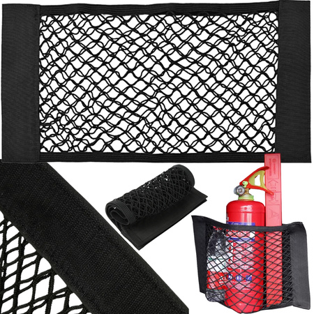 SIATKA DO BAGAZNIKA AUTA MOCNA NA RZEP DO SAMOCHODU MOCNA KIESZEŃ 50x25cm