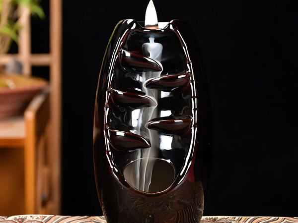 Kominek zapachowy ceramiczny wodospad kadzidło aromaterapia + 10 knotów
