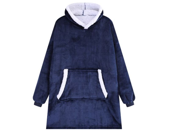 Ciepła bluza koc oversize xxl 2w1 gruba futrzak miękka z kapturem szlafrok