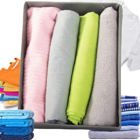 Organizer na ubrania odzież bieliznę do szuflady szafy szary uniwersalny