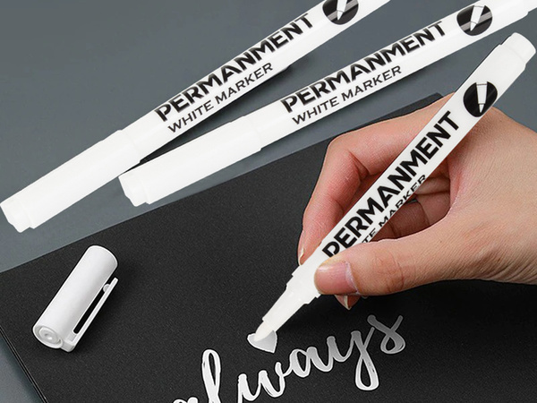 Marker pisak permanentny biały do opon szyb stali