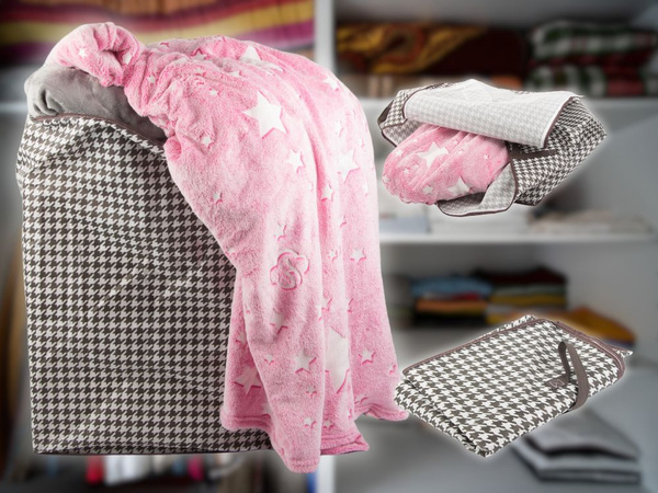 POJEMNIK DO SZAFY ORGANIZER TKANINOWY NA POŚCIEL UBRANIA SKŁADANY 180L