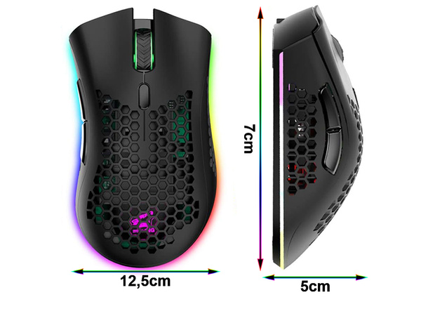 Myszka bezprzewodowa 2,4 ghz mysz do laptopa sensor optyczny podświetlenie