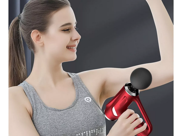 Pistolet do masażu pleców ciała nóg masażer mocny massage gun 4 końcówki