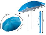 Parasol plażowy ogrodowy balkonowy duży xxl z filtrem uv 210 cm składany