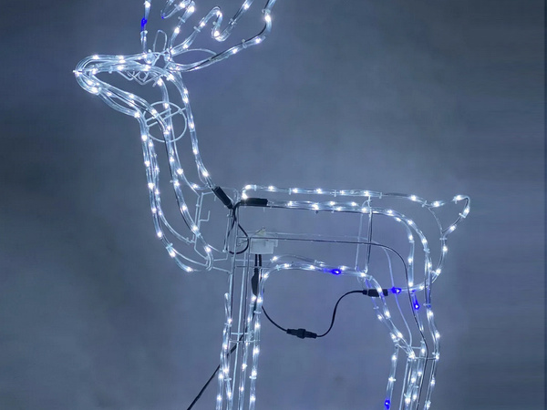 Świecący renifer 216 led świąteczna ozdoba z ruchomą głową duży ogrodowy