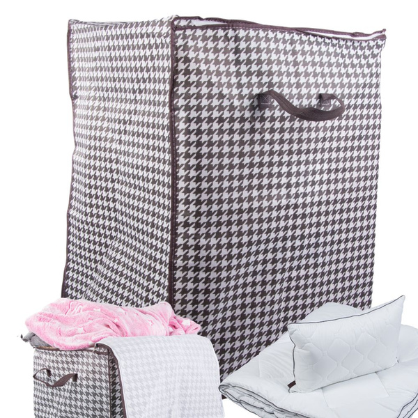 POJEMNIK DO SZAFY ORGANIZER TKANINOWY NA POŚCIEL UBRANIA SKŁADANY 180L