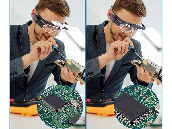 Okulary powiększające podświetlenie led lupa 4,5x