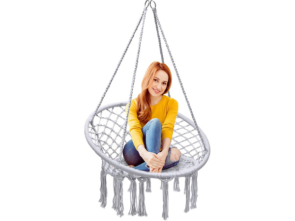 Huśtawka ogrodowa bocianie gniazdo fotel wiszący krzesło boho 80cm