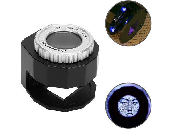 Lupa jubilerska mikroskop 30x 3 led uv kieszonkowy