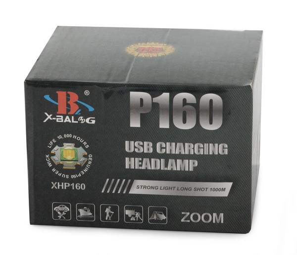 Latarka czołowa bailong led xhp160 powerbank zoom